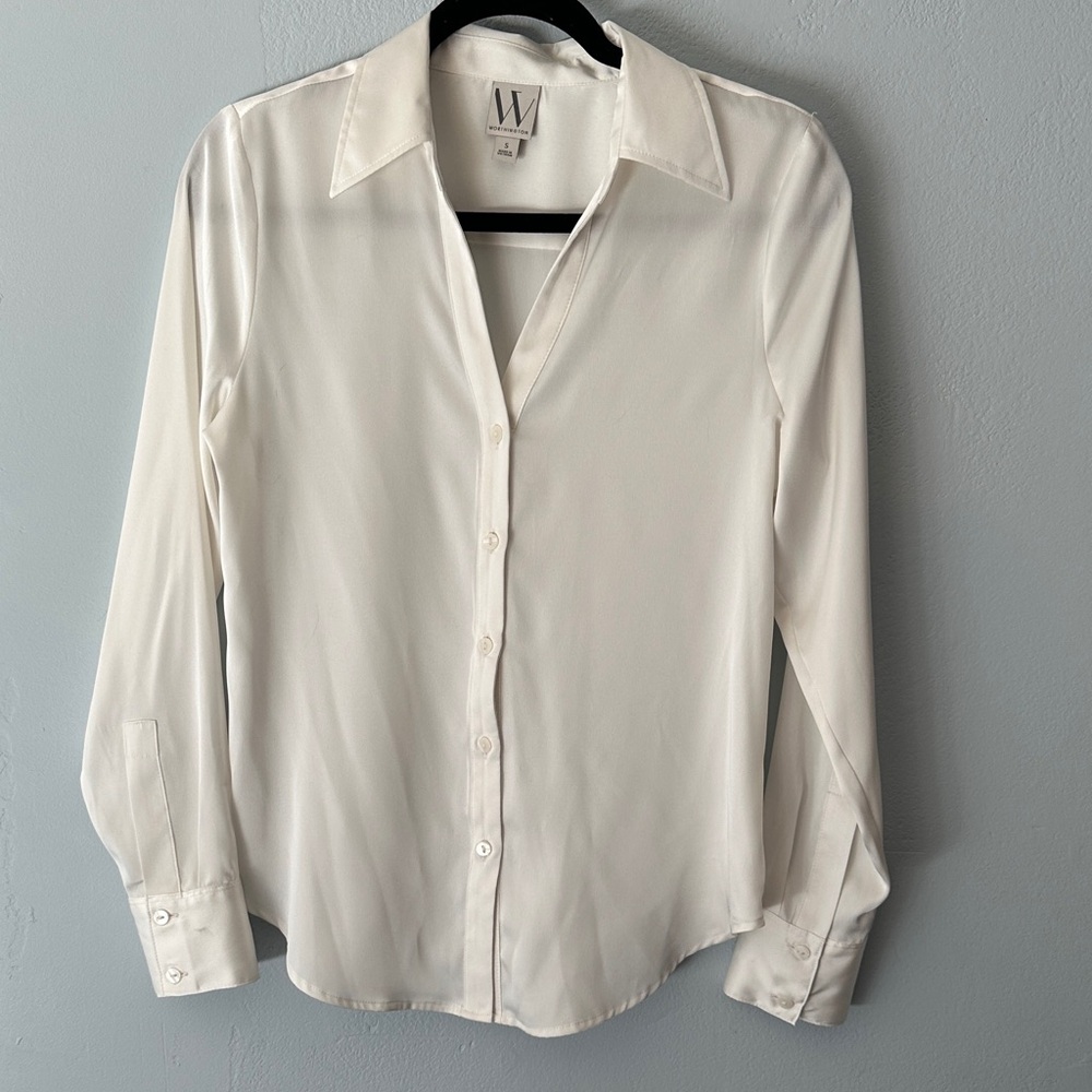 Worthington Womens Cuffed Long Sleeve Regular Fit Button-Down Shirt